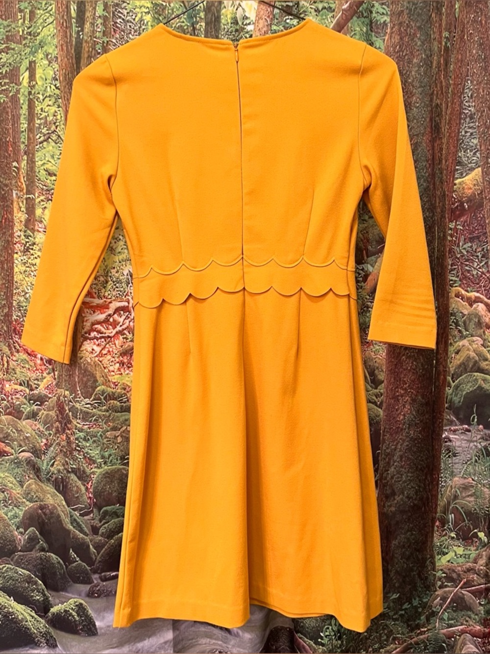 Banana Republic Mustard 3/4 Sleeve Dress Jackie O Style - Picture 4 of 11